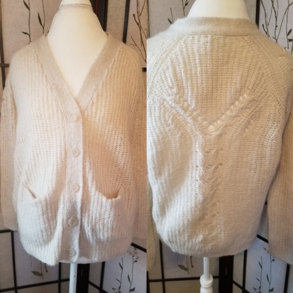 Kimchi Blue Sweaters - Kimchi Blue Wool Blend Knit Cardigan (M)